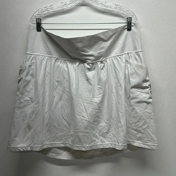 Athleta Salutation Skort Skirt Shorts Pockets A-Line Athletic White Plus Size 2X - Picture 2 of 10